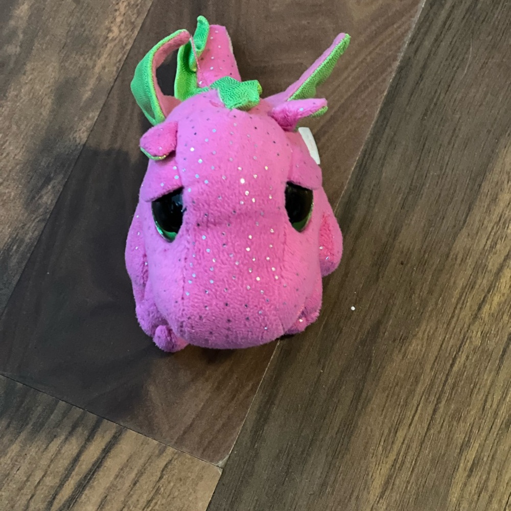 Pink and Green Plush Dragon Toy